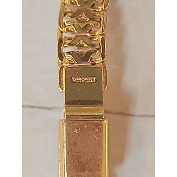 Vintage 70s Monet Fancy X Link Chain Yellow Gold Tone Necklace 16" - Picture 5 of 6